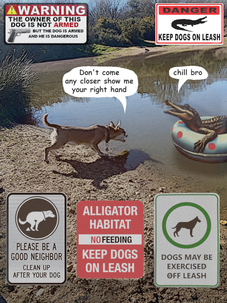 Dog and Alligator